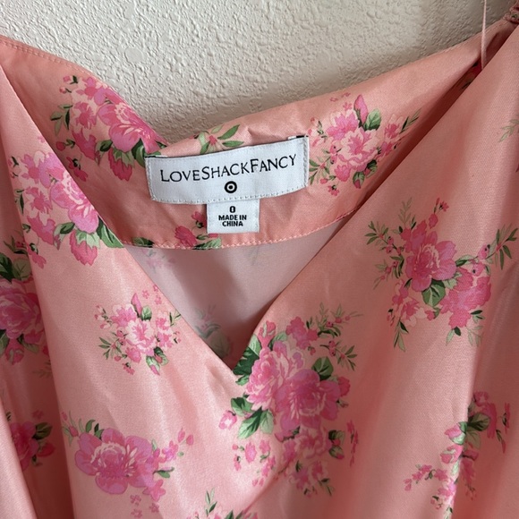 LoveShackFancy Pink Ruched Ruffled Mini Dress - Picture 3 of 7